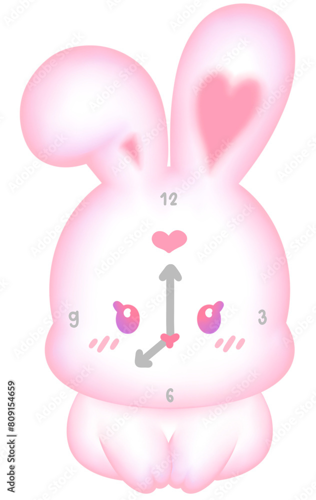 Fototapeta premium rabbit cute alarm clock