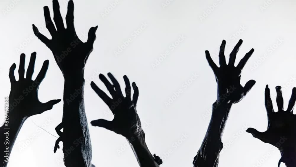 Scary zombie hand on white background. Scary zombie hand on white background.