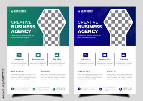 modern abstract business corporate  flyer design vector set. Creative  trendy digital marketing Magazine brochure  annual report  template design  with  green and blue bundle. letterhead Leaflet flyer