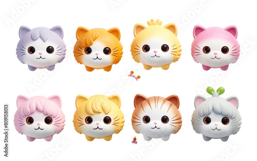 set of cat baby head