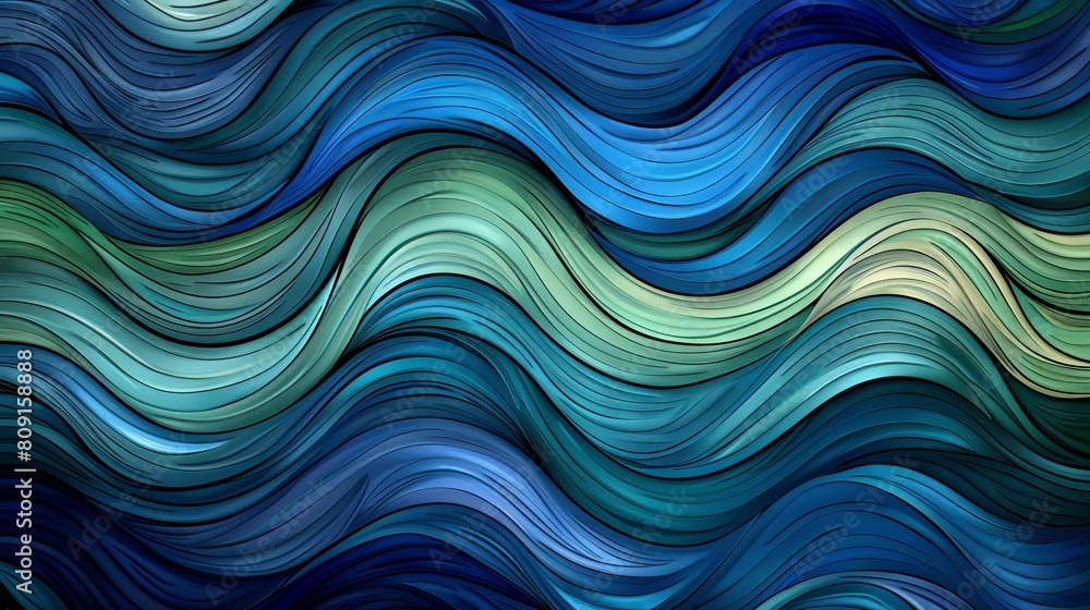Blue and green waves. Blue and green waves.