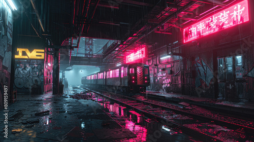 Dynamic layers of a virtual reality cityscape, featuring a blend of 2D and 3D urban elements that create a photorealistic environment for urban exploration. © Mongkol
