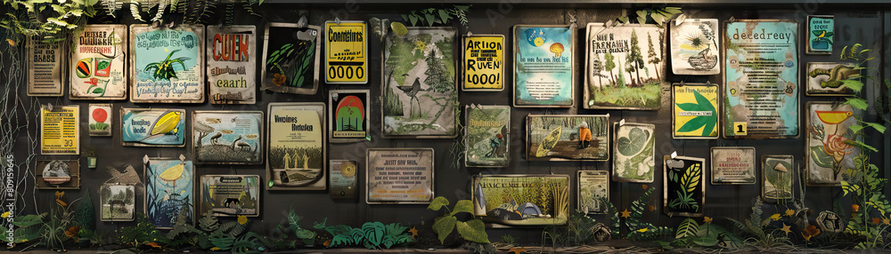 Environmental Activist's Wall: Covered in environmental advocacy ...