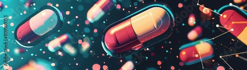 An illustration depicting the concept of AIenhanced medicine pills introduces a future where healthcare is deeply intertwined with artificial intelligence photo