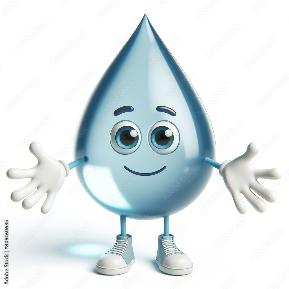 Water drop cartoon. Draws attention to climate change and water scarcity. World Water Day
Water drop cartoon. Draws attention to climate change and water scarcity. World Water Day