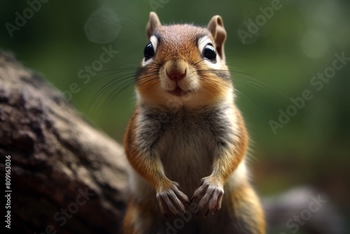 Curious squirrel close-up portrait