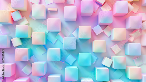 abstract background with pastel colored cubes and gradient