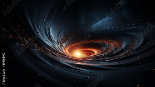 Swirling cosmic vortex with glowing center