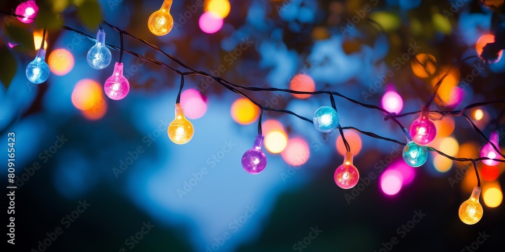 Colorful string lights illuminating the night Colorful string lights illuminating the night