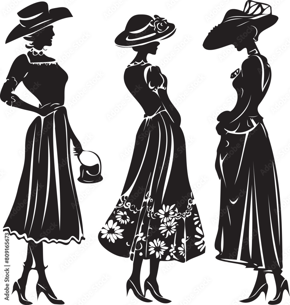 Ladies Suit Design Vector Silhouette