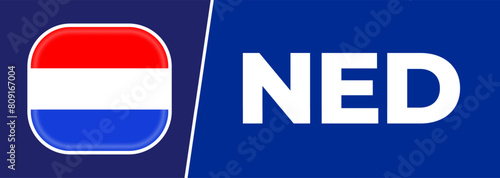 netherlands national flag designed for Europe football championship in 2024