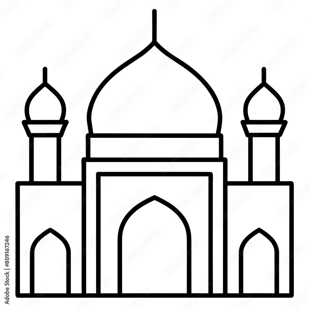Mosque line art vector illustration Mosque line art vector illustration