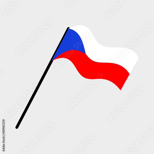 Czech republic national flag designed for Europe football championship in 2024