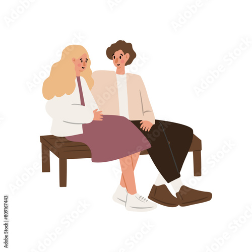 Women enjoying nature set. Women walk park paths, feed deer, cycle with flowers, sit on benches surrounded by blossoming trees, meadows, mountain and wildlife. Flat vector illustrations clipart.