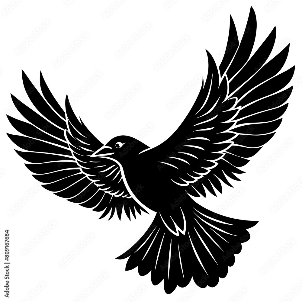 Obraz premium bird flying silhouette vector illustration