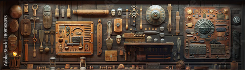 Ethnographer's Wall: Displaying cultural artifacts, ethnographic field notes, and a board with cultural observations