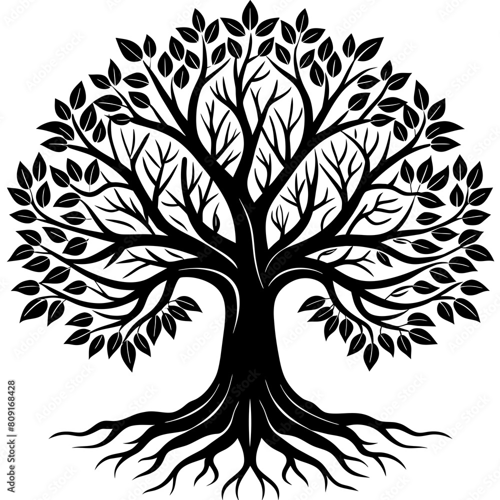 Obraz premium Tree silhouette vector illustration