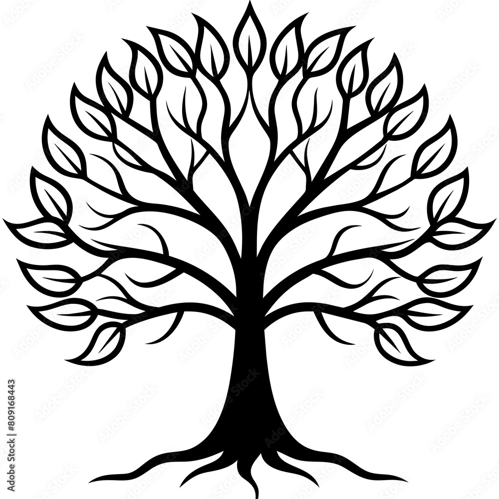 Obraz premium Tree silhouette vector illustration