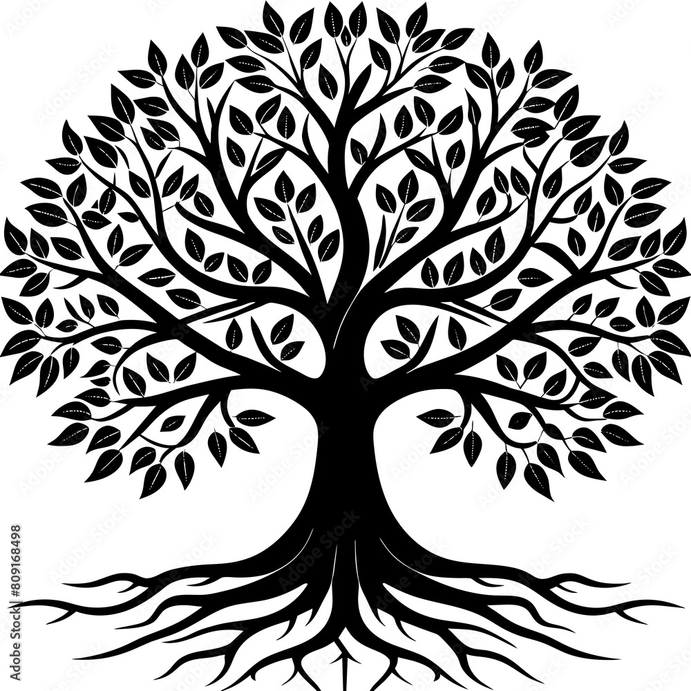 Obraz premium Tree silhouette vector illustration