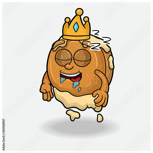 Pancake With Sleep expression. Mascot cartoon character for flavor, strain, label and packaging product.
