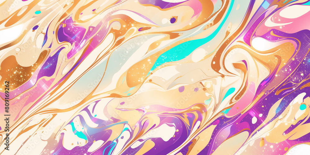 Glitter pop background with colorful marble pattern