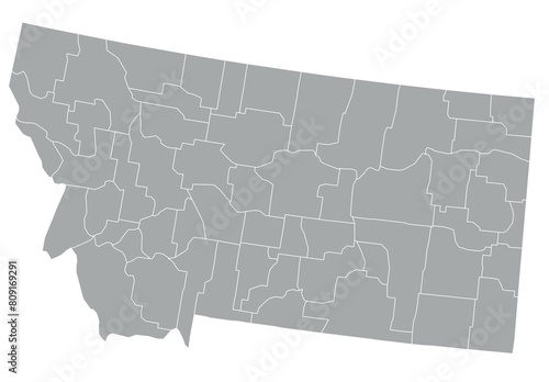 Map of the US states with districts. Map of the U.S. state of Montana photo