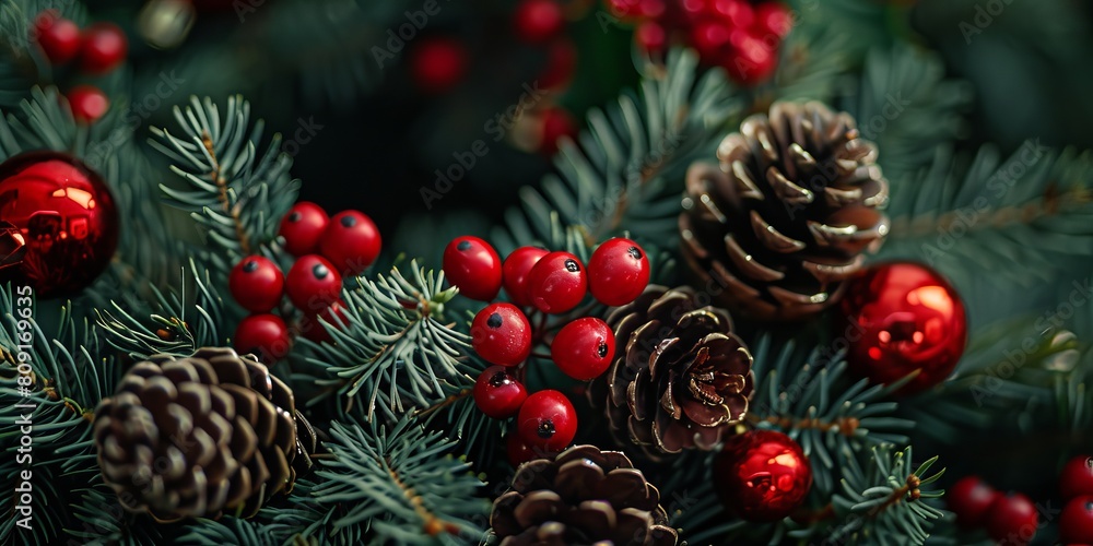Christmas wreaths decoration Closeup