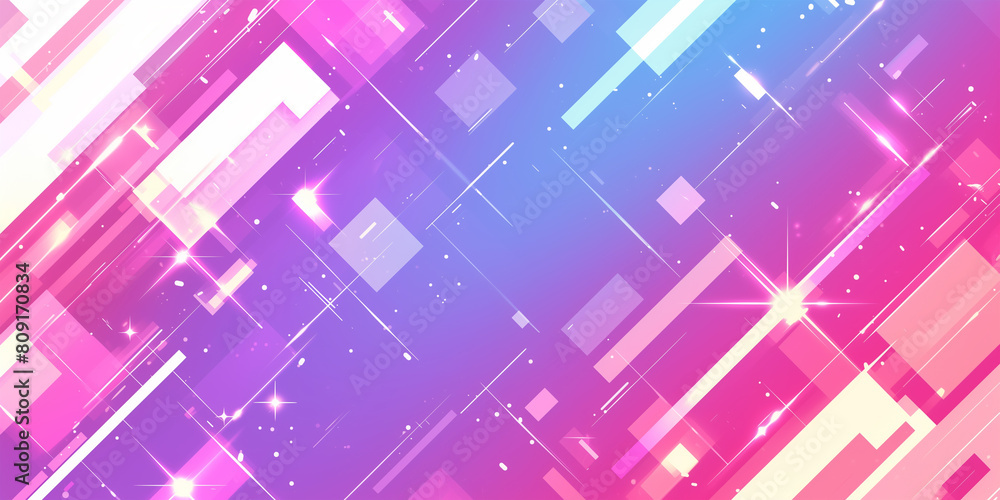 Sparkling neon geometric pattern background with pastel gradients