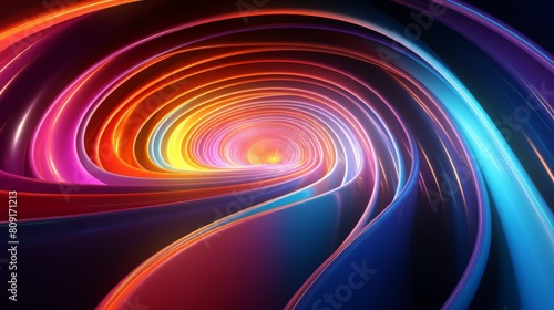 Vibrant abstract tunnel of light