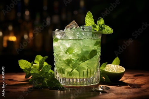 Wallpaper Mural refreshing mint cocktail with ice cubes Torontodigital.ca