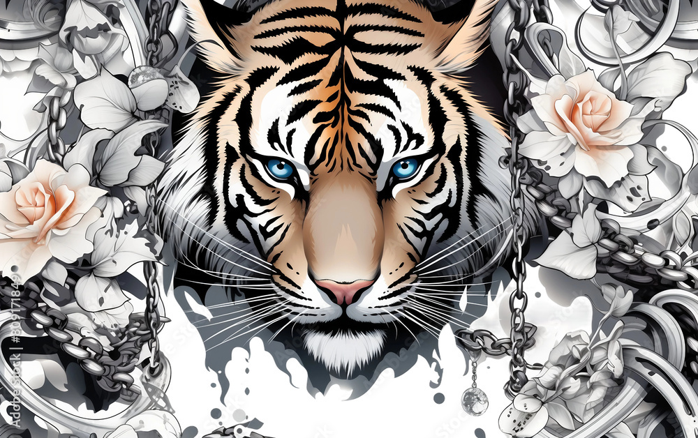 tiger head illustration Design tattoo tiger head illustration Design tattoo
