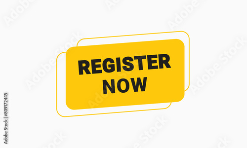 Register now icon, Vector Illustration Label And Text Register Now