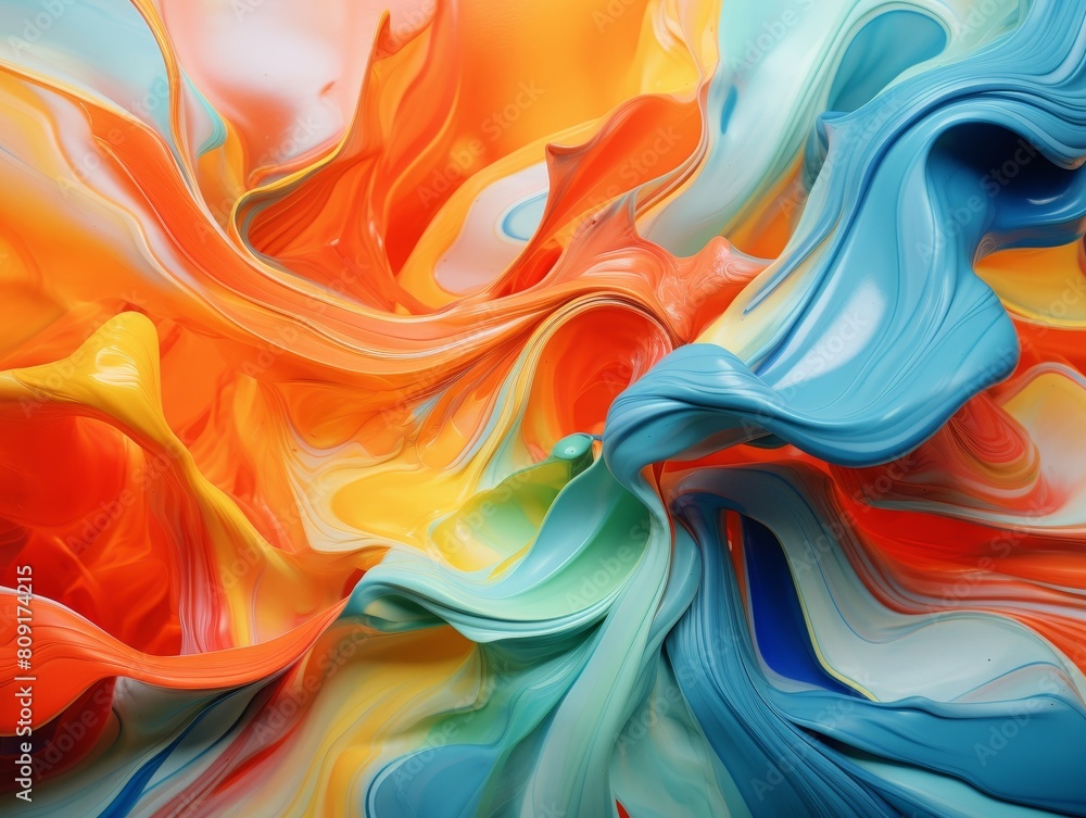 Obraz premium Vibrant abstract fluid art background