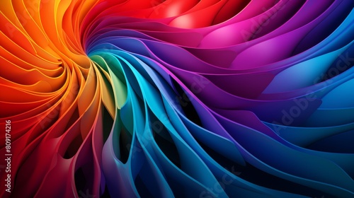 Vibrant abstract swirling rainbow colors
