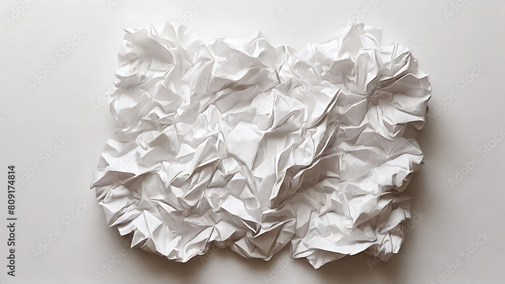 white crumpled paper on white background. realistic style, white crumpled paper on white background. realistic style,