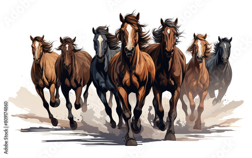 horses in the desert