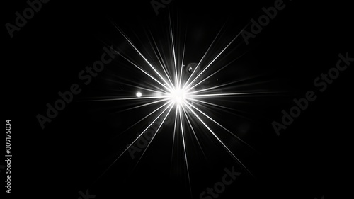 photographic Sunflare, isolated on solid black background to overlay in photoshop