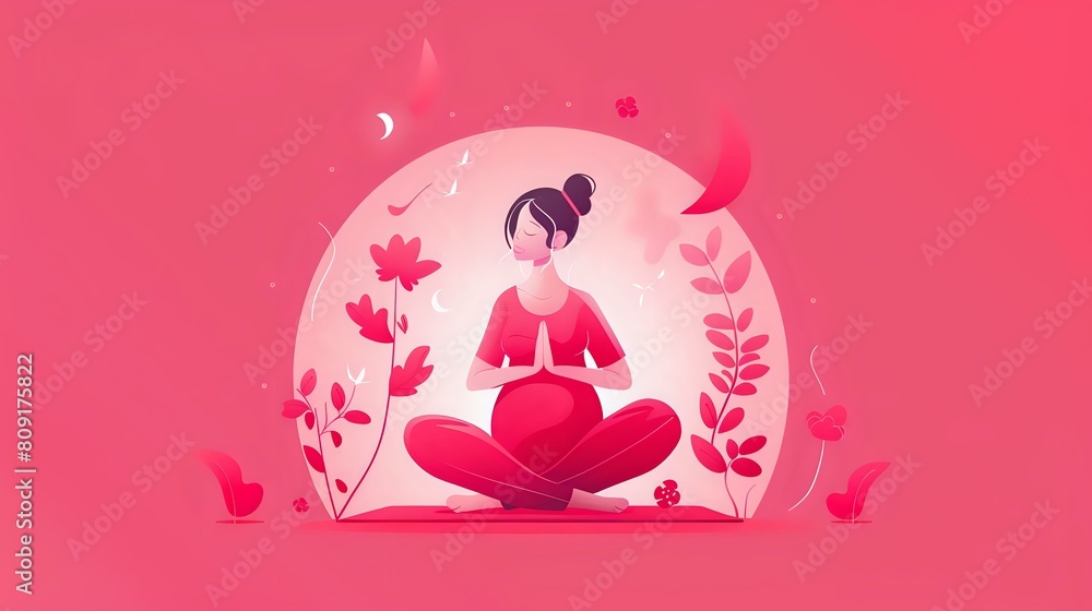 Obraz premium Gentle Prenatal Yoga: Serenity for Expecting Mothers