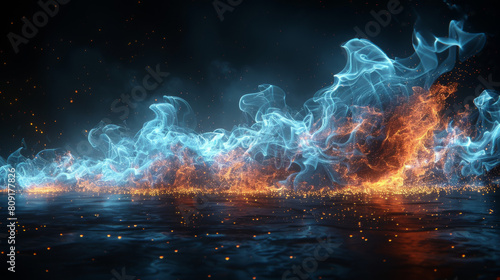 Ethereal Emanations: Unveiling the Intricacies and Mysteries of Blue Fire through the Lens of CGI-standard Visualization photo