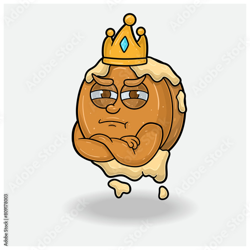 Pancake With Jealous expression. Mascot cartoon character for flavor, strain, label and packaging product.