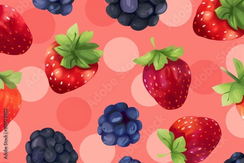 Delicious fresh berries pattern © Erika