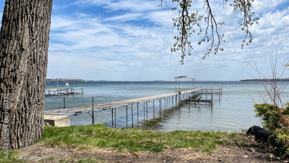 Fototapeta premium Lake Pier on Lake Mendota in Wisconsin