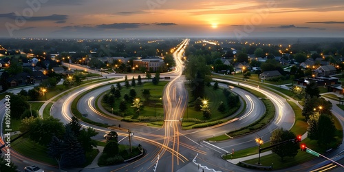 Continuous Traffic Flow Enabled at Intersection by Circular Road in Southern Wisconsin. Concept Traffic Flow, Circular Road, Southern Wisconsin, Intersection, Continuous Movement © Ян Заболотний