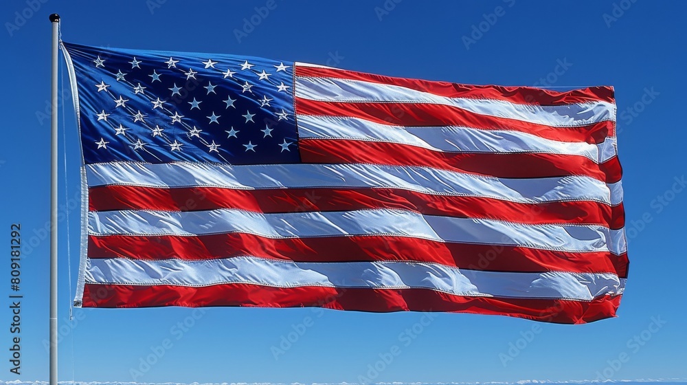 Fototapeta premium The American flag close up.