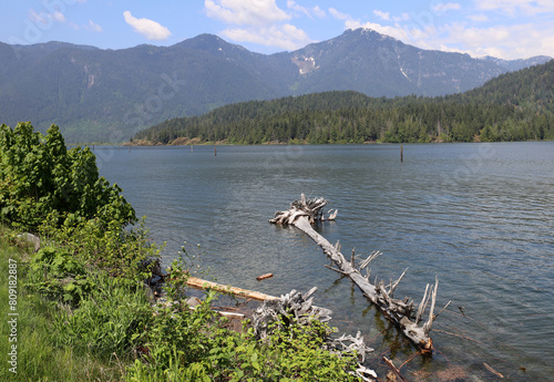 Lake at the foot of Cascadia Mountains