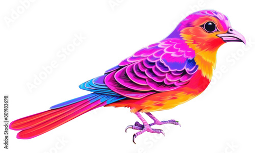 PNG  Bird painting purple yellow.