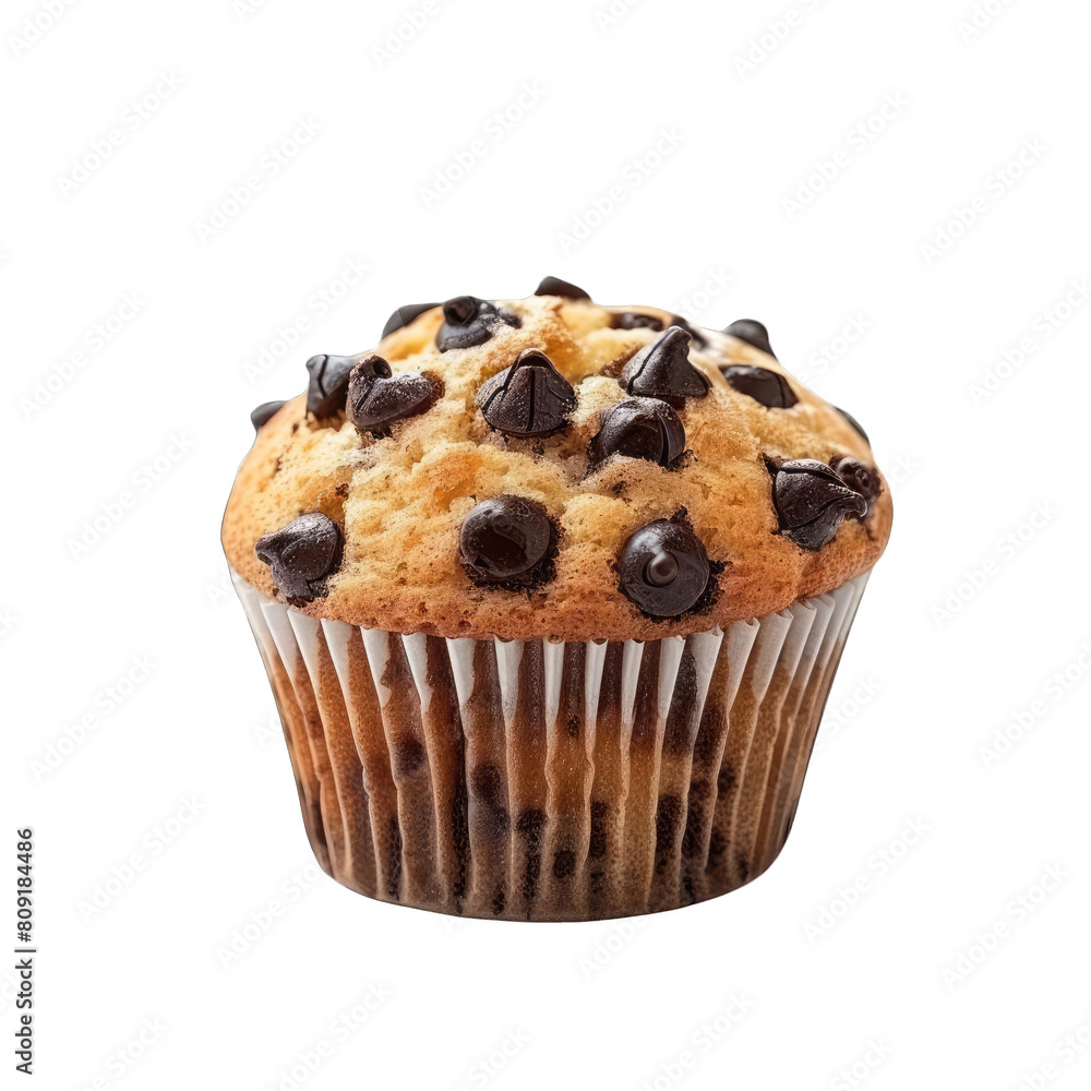 A chocolate chip muffin is a muffin with chocolate chips in it, transparent background A chocolate chip muffin is a muffin with chocolate chips in it, transparent background