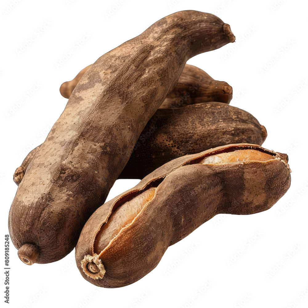 Organic, healthy and natural kola nut. A natural source of caffeine, theobromine and antioxidants, transparent background