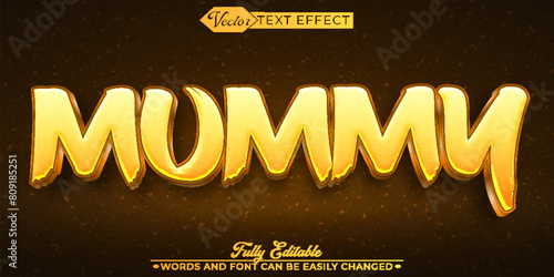 Brown Mummy Shiny Vector Editable Text Effect Template