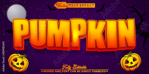 Cartoon Orange Pumpkin Editable Text Effect Template